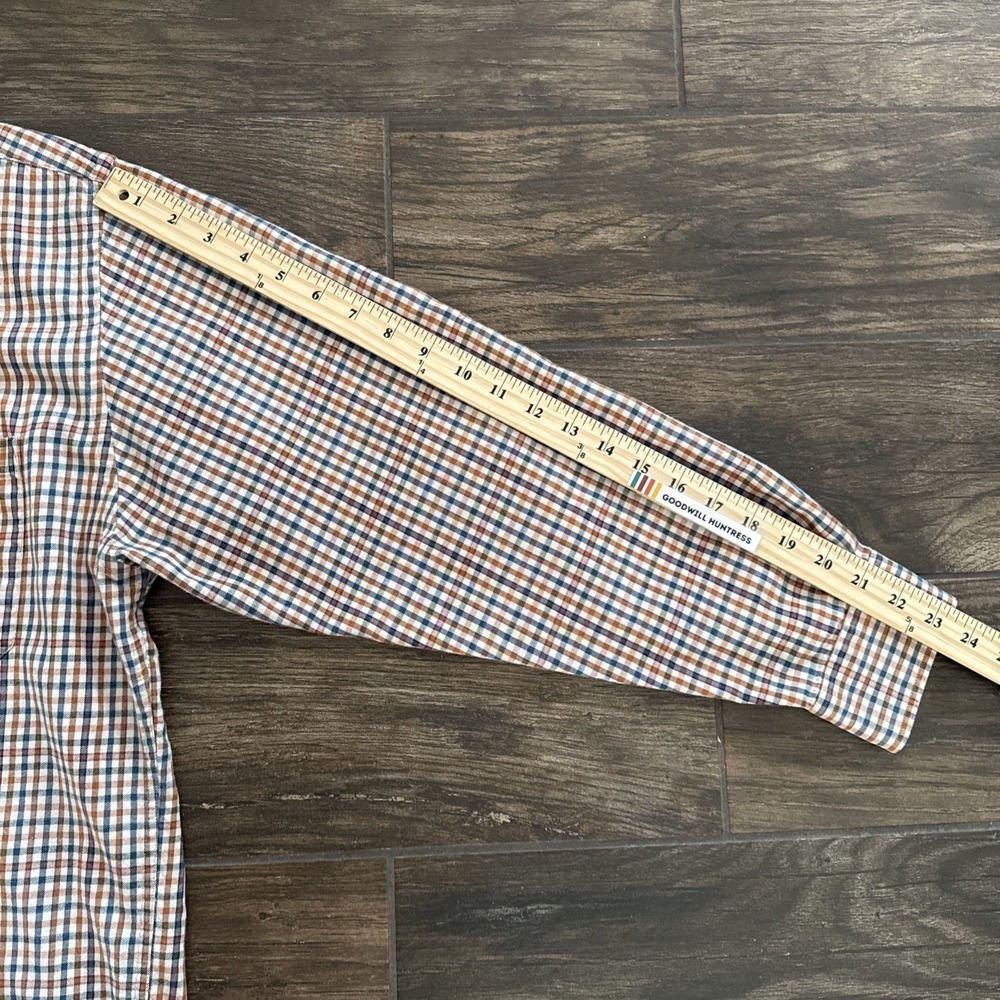 Pendleton Shirt Men L Merino Wool Pima Cotton Plaid Canterbury Cloth Button Down - Picture 6 of 8